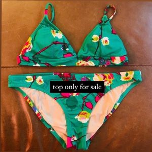 JCrew Emeral Floral Bikini Top